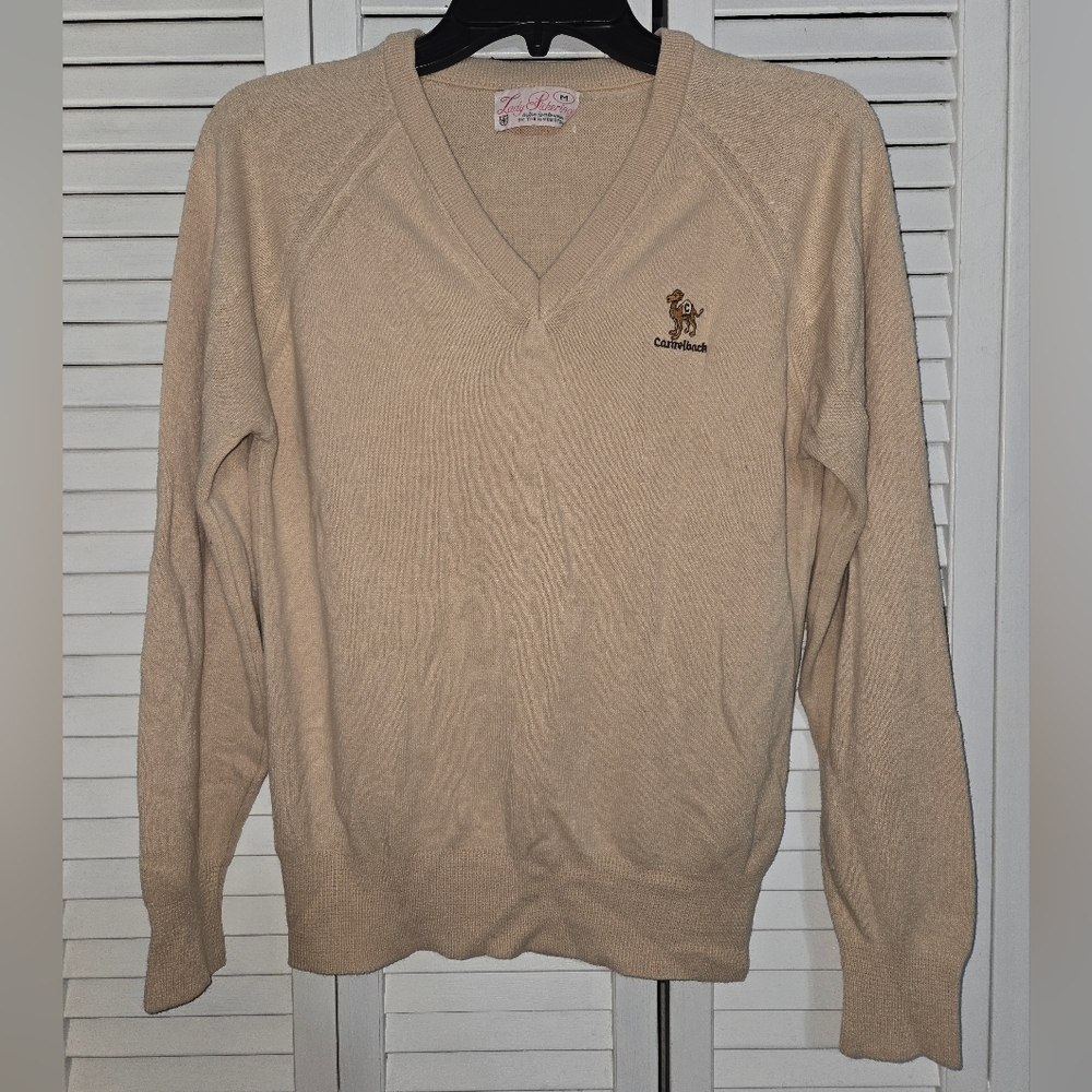 Vintage Lady Pickering Women's M Cream V-Neck Sweater